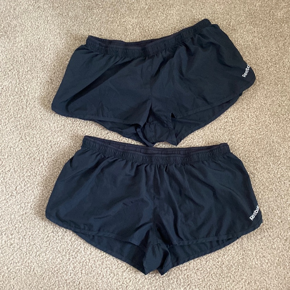 Black Reebok running shorts